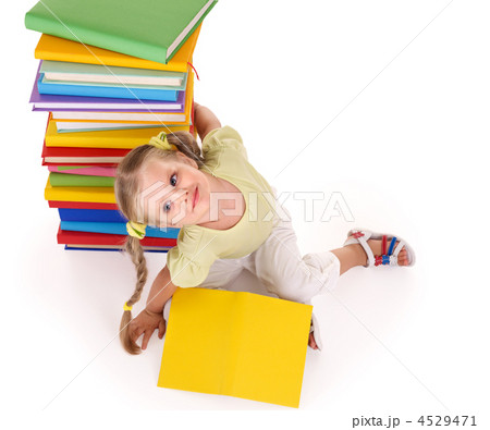 Child holding pile of books. Child holding pile of books. 4529471