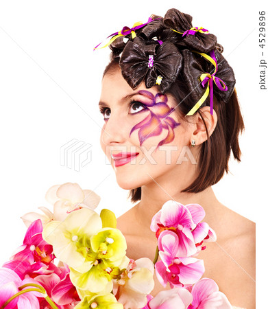 Beautiful girl with make up and hairstyle. Beautiful girl with make up and hairstyle. 4529896