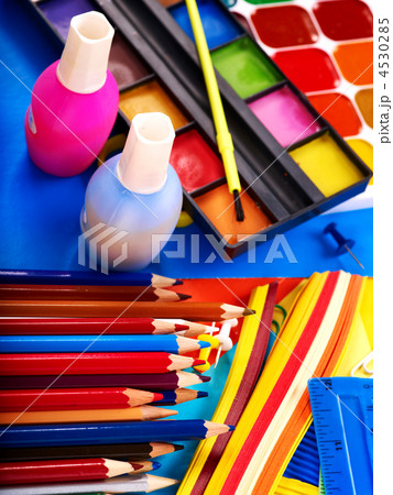 Close up of school supplies. 4530285