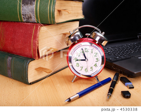 Books and laptop. School supplies. 4530338