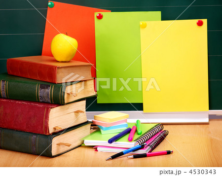 Books and blackboard. School supplies. 4530343