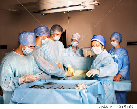 Group of surgeon looking at patient. Group of surgeon looking at patient. 4530730