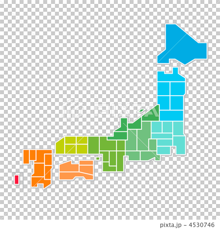 日本地図のイラストのイラスト素材