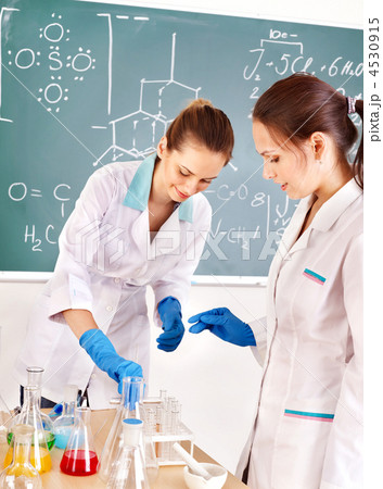 Female student with flask. 4530915