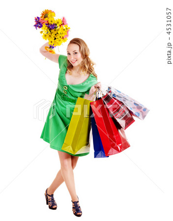 Young woman with shopping bag. Young woman with shopping bag. 4531057