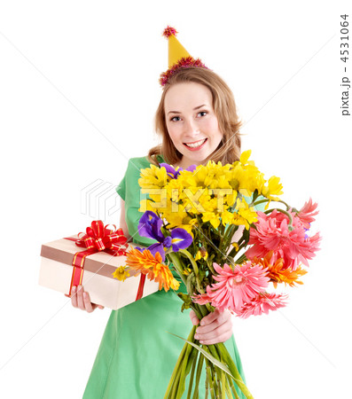 Young woman in party hat. 4531064