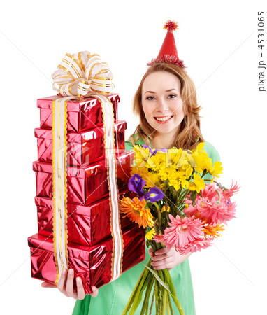 Young woman in party hat. 4531065