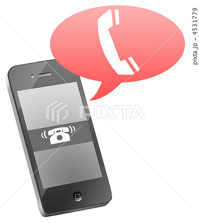 着信 スマートフォン 電話のイラスト素材 4531779 Pixta