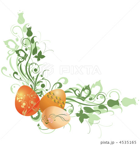 floral frame decorated with Easter Eggs 4535165
