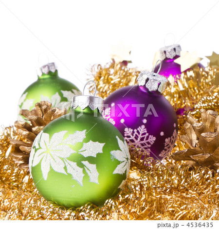 christmas balls with tinsel 4536435