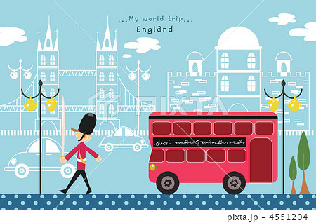イギリス バス クリップアートのイラスト素材