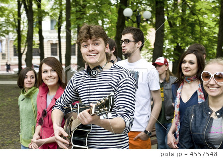 Group of student on weekend. Music Group of student on weekend. Music 4557548