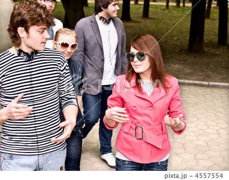 Group of people in city park. Group of people in city park. 4557554