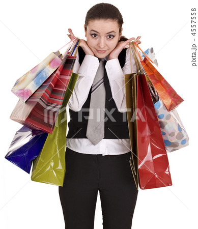 Businesswomen with group of bag shopping. 4557558
