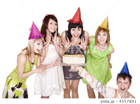 Cheerful group of young people. 4557801