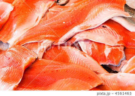 Filet of salmon at fishmarket 4561463