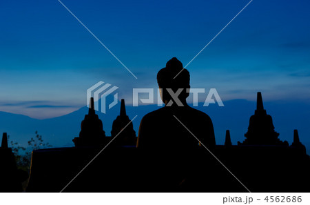Borobudur temple at sunrise, Java, Indonesia Borobudur temple at sunrise, Java, Indonesia 4562686
