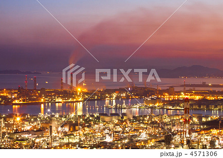 水島工業地帯の日没後 水島工業地帯の日没後 4571306