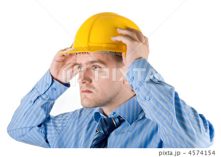 business man at yellow helmet business man at yellow helmet 4574154