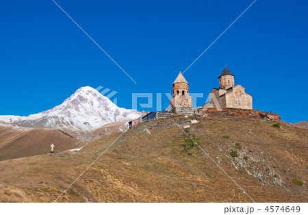 Mount Kazbek and Trinity Monastery, Georgia 4574649