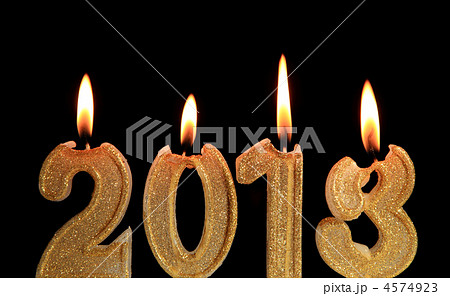 Happy New Year 2013, candles burning 4574923