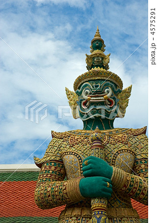 Mythical giant guardian (yak) at Wat Phra Kaew, Bangkok 4575291