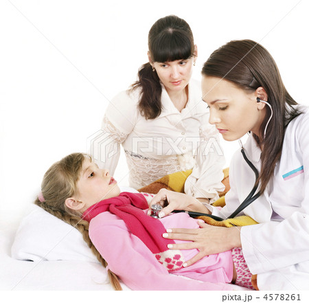 Doctor exams  child with stethoscope. 4578261