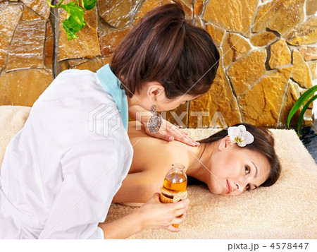 Young woman getting massage in spa. 4578447