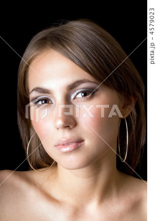 Portrait of the young beauty woman. Isolated on black Portrait of the young beauty woman. Isolated on black 4579023