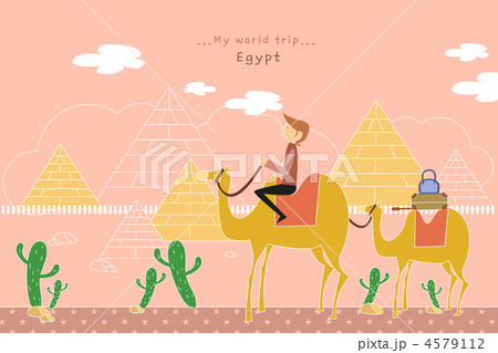 エジプト ラクダ 男性のイラスト素材