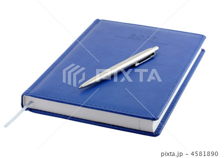 Diary and pen isolated on white background 4581890