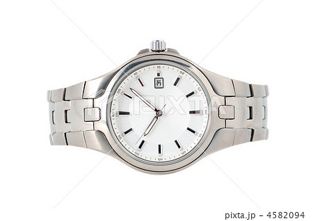 Silver wrist watch isolated on white background 4582094