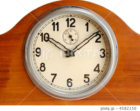 Old wooden clock isolated on white background 4582150