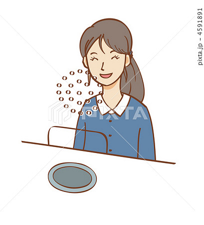 窓口の女性のイラスト素材