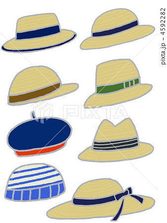 春の帽子と夏の帽子のイラスト素材