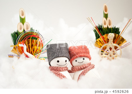 手づくり雪だるまのお正月 4592626