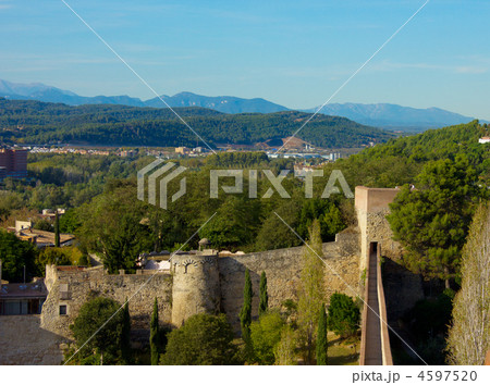 Medieval city wall, Girona, Spain 4597520