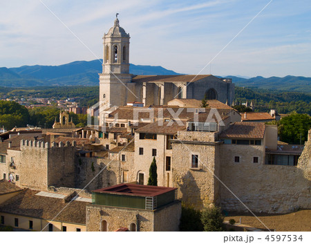 overview of town, Girona, Spain overview of town, Girona, Spain 4597534