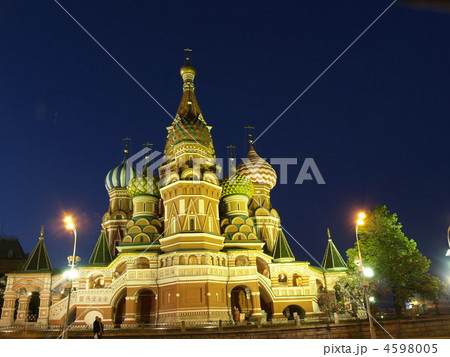 Cathedral of Basil the blessed at night, Moscow, Russia 4598005