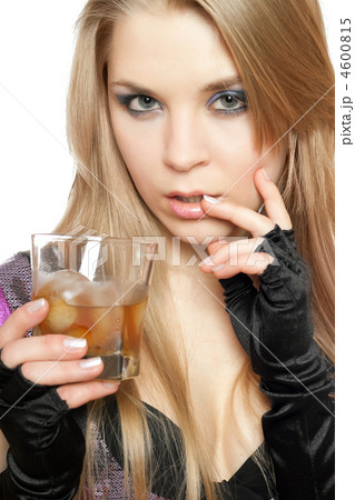 Sexy young blonde with a glass 4600815