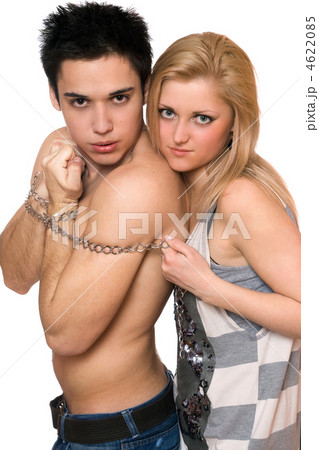 Playful young woman and a guy 4622085