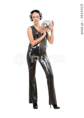 Beautiful brunette with a mirror ball 4624429