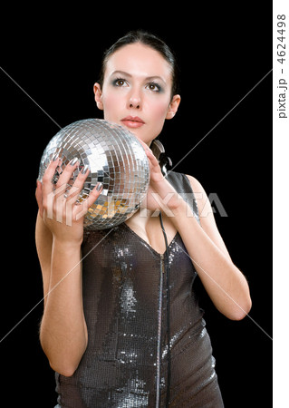 Portrait of young brunette with a mirror ball 4624498