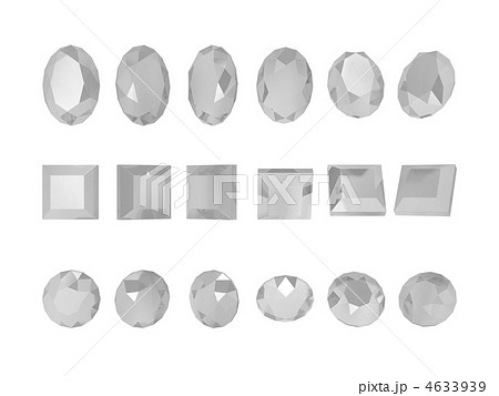 3d ビジュー クリア のイラスト素材