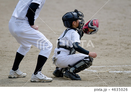少年野球キャッチャーの写真素材