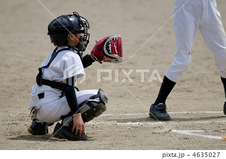 少年野球キャッチャーの写真素材