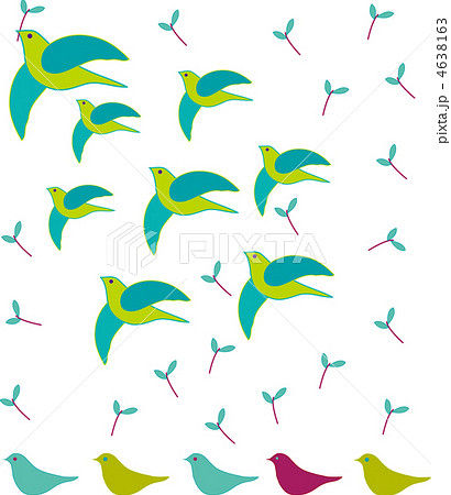 小鳥 飛翔する鳥 羽ばたく鳥のイラスト素材 4638163 Pixta