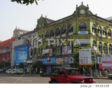 Colonial Buildings in Yangon City in Myanmar Colonial Buildings in Yangon City in Myanmar 4638198