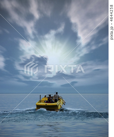 Boat at ocean  and  sunset 4644258
