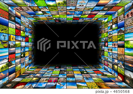 Abstract multimedia background composed of many images with copy 4650568